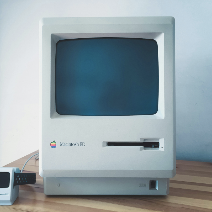 An old Macintosh computer.